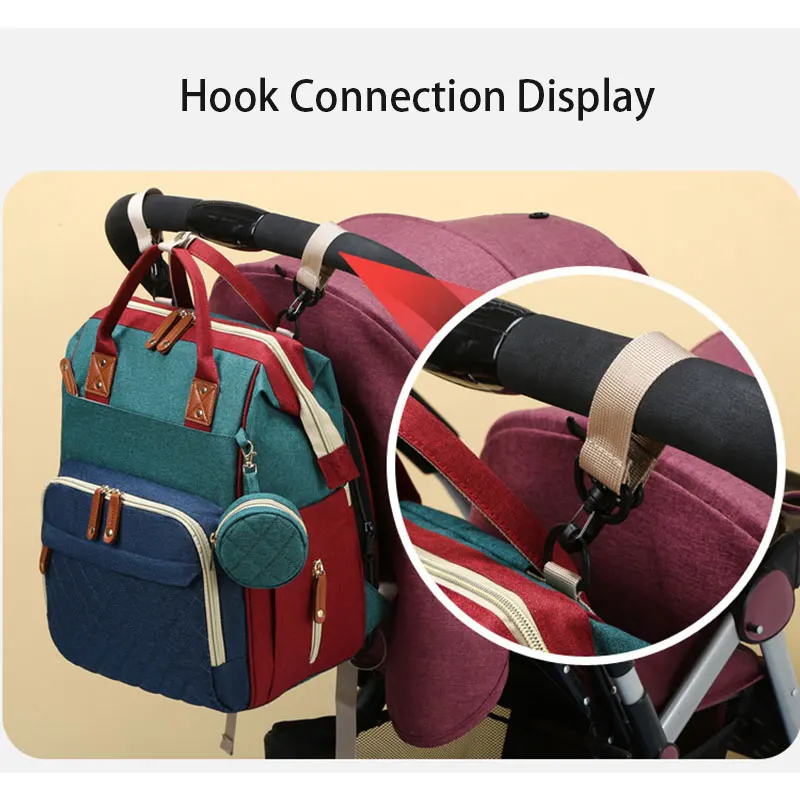 Trendy New Professional Outdoor Mommy Backpack Carrier Nappy Diaper Bags Baby Diaper Bags With Bed