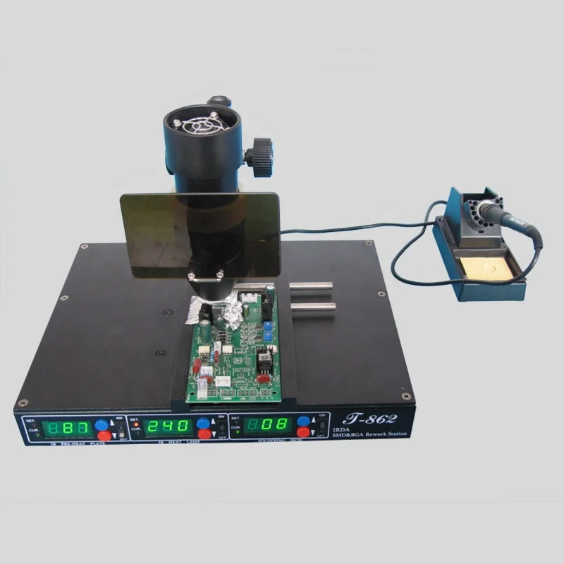 3 в 1 паяльная станция puhui T-862 ++ SMD для ремонта мобильных телефонов