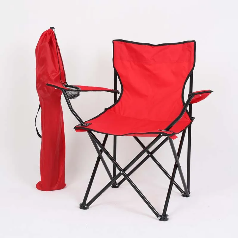 SY stock metal strong fishing chair with mesh holder black camping picnic chair cheap portable hiking steel chair for adults