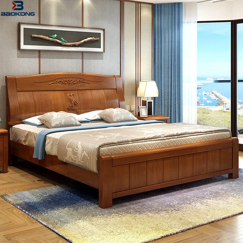 2021 г. новейший дизайн кровати современная мебель из натурального бука для дома и