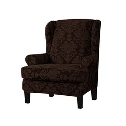 Stretchable Polyester Anti-slip Wing Back Armchair Cover Chair Sofa Cover Wholesale Sloping King Back Chair Slipcover