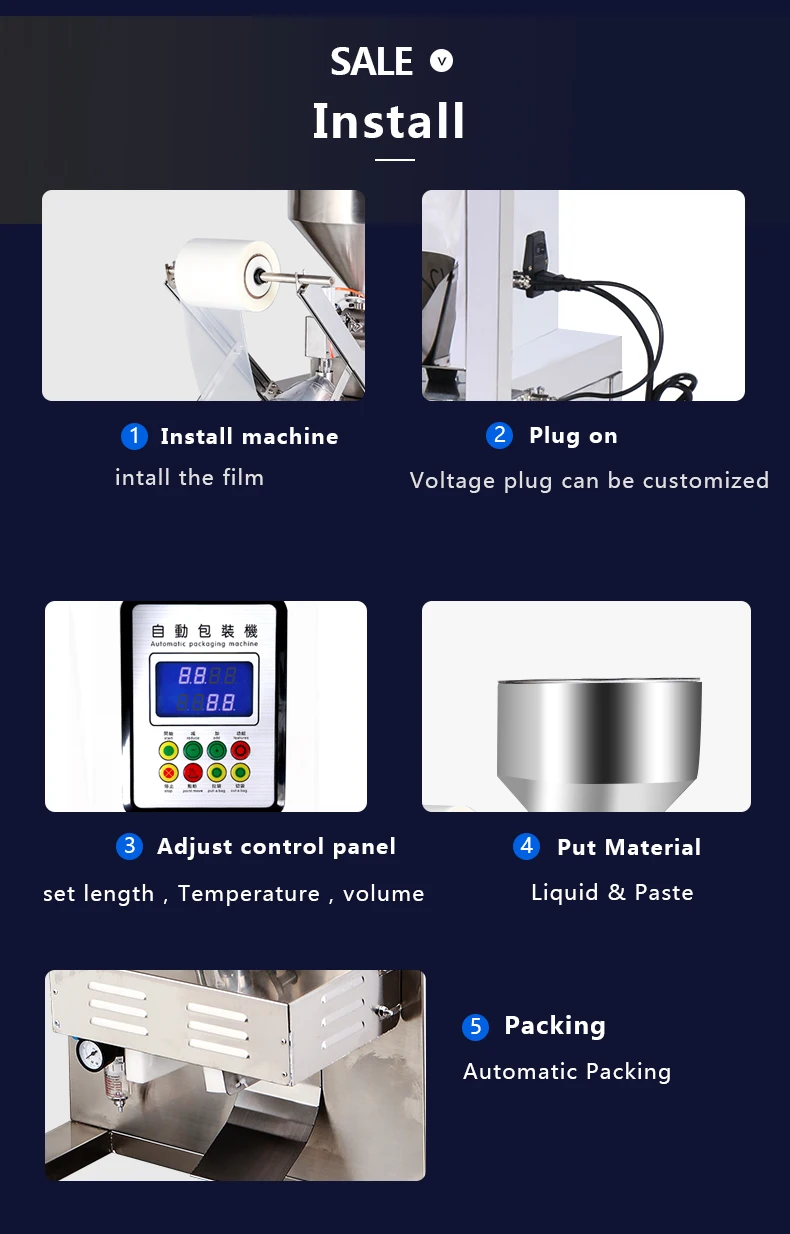 Automatic large capacity liquid half fluid chili oil salad dressing glutinous rice glue packaging machine