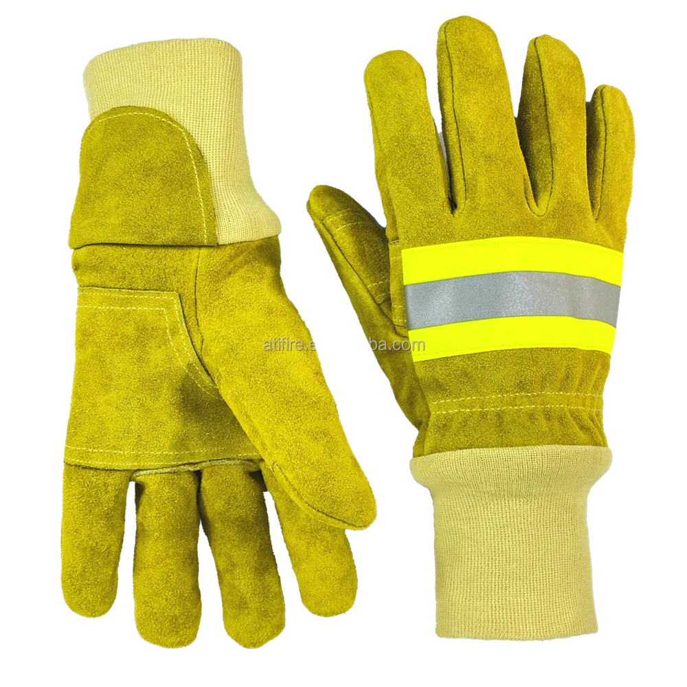 EN659 Firefighter Gloves NOMEX Cowhide Flame Retardant Wear-Resistant Fireman Waterproof Firefighting Rescue Fire Fighting Suits