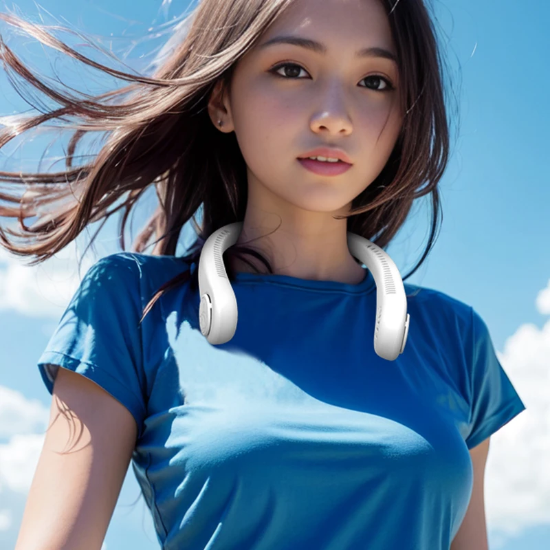 Best Seller 800mah Wearable Leafless Fan Rechargeable Battery Powered Bladeless Cooling Usb Mini Portable Neck Fan