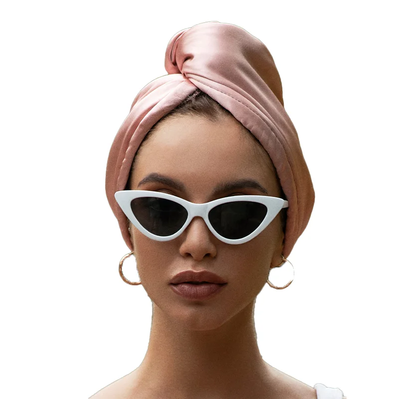 Стильный дизайн атласное полотенце для волос из микрофибры оберточный тюрбан искусственного шелка