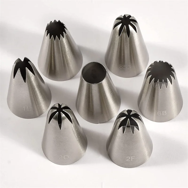 Wholesale Medium 7-Piece Set of Decorating Nozzle Cake Cream Decorating Nozzle 304 Stainless Steel