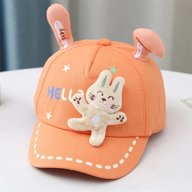 Spring and Autumn 6-24 Months Boys and Girls HELLO Rabbit Doll Duck Hat Baseball Hat Sun Protection Hat