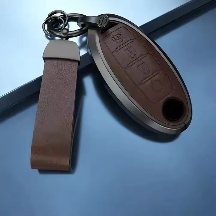 Хит продаж высококачественный держатель для ключей из алюминиевого сплава кожаный чехол автомобиля чехлы на цепочку nissan TEANA X-Trail Infiniti