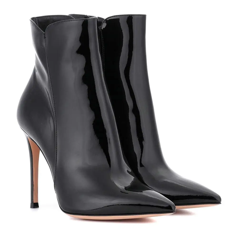 
2020 Fashion Pointed Toe Boots Women Thin High Heel Ankle Boots High Quality Sexy Winter Zipper Ladies Booties 
