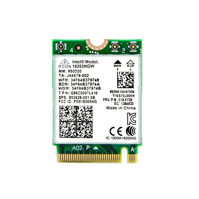802.11ac Wireless Wlan Mini Wi-Fi Card for Intel Tri-Band Wireless AC 18265 867Mbps WiFi +BT 4.2 Network Adapter  18265