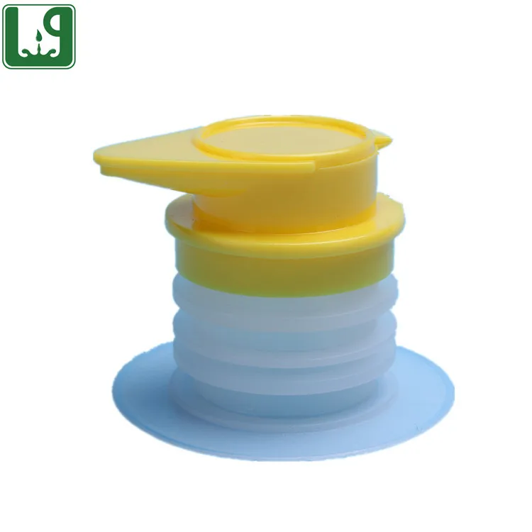 Plastic BIB spout cap Yellow/Blue Pouring Spout, sealed pouring spout cap for cooking oil