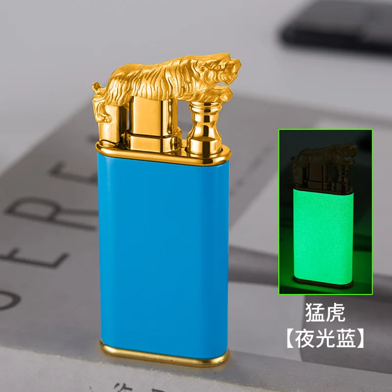 Double flame lighter custom logo lighter Straight flame gas flame lighter for cigarette