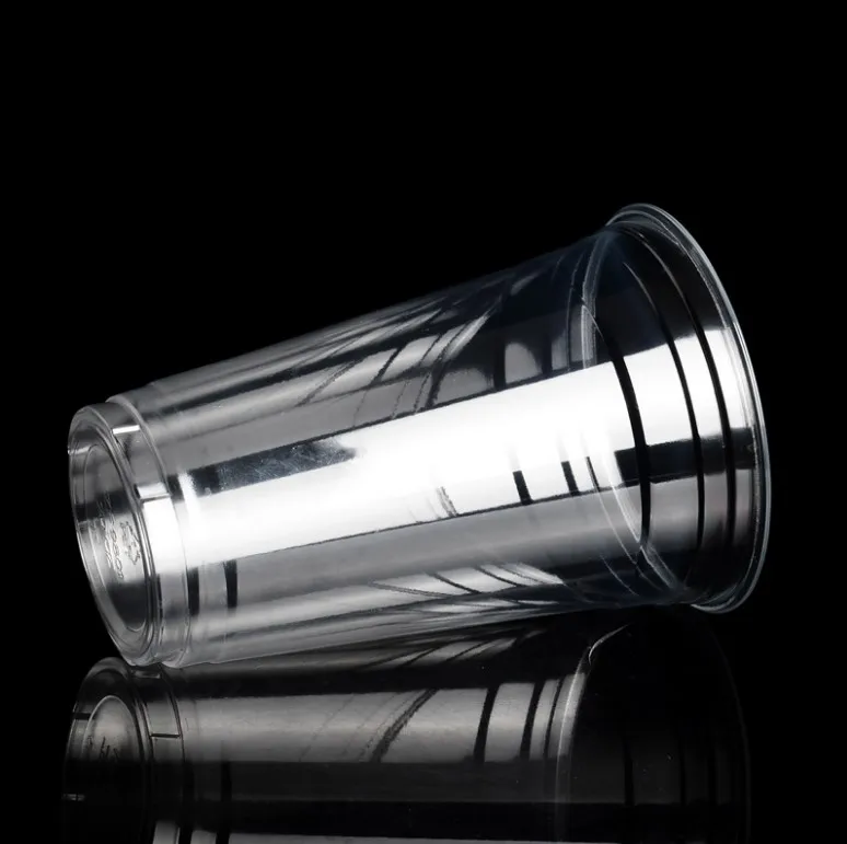 Factory Custom Printing Disposable Plastics Pet Biodegradable Milkshake Cups with Lids