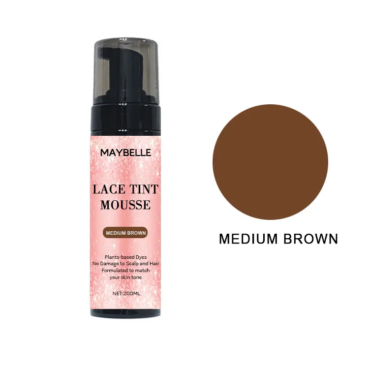Low MOQ Private Label Lace Tint Spray Mousse Hair Lace Tint Mousse Light Medium Dark Brown Color Lace Tint Mousse