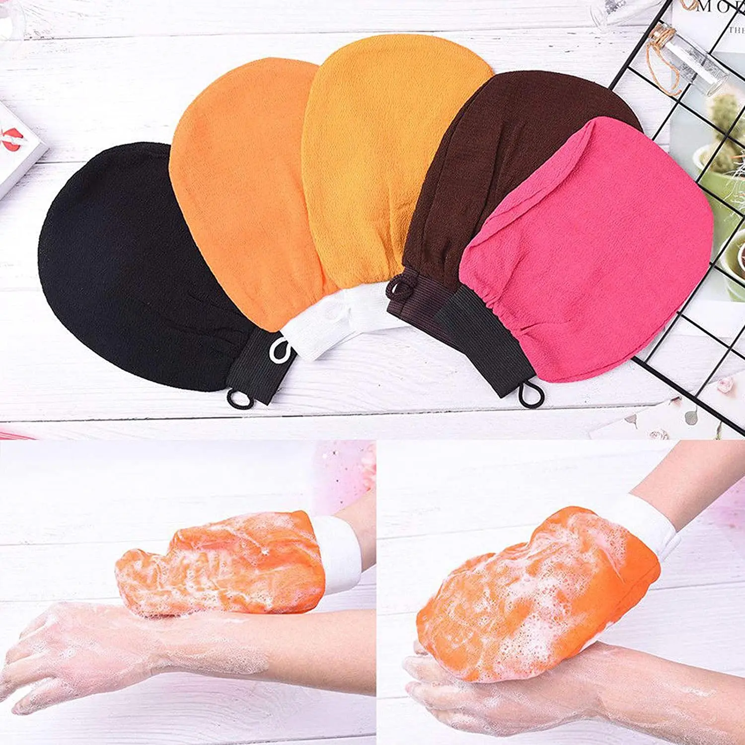 New Arrival Natural Raw Silk Exfoliating Glove Or Viscose Gloves