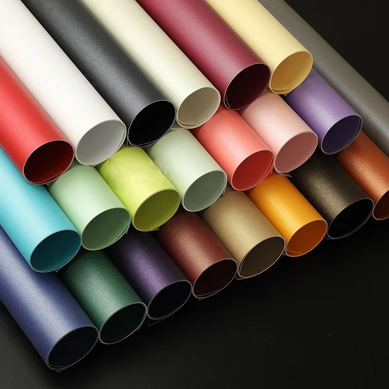 Hot Sale 120gsm 250gsm Coloured Cardstock Craft Double Side Metallic Shimmer Pearl Paper