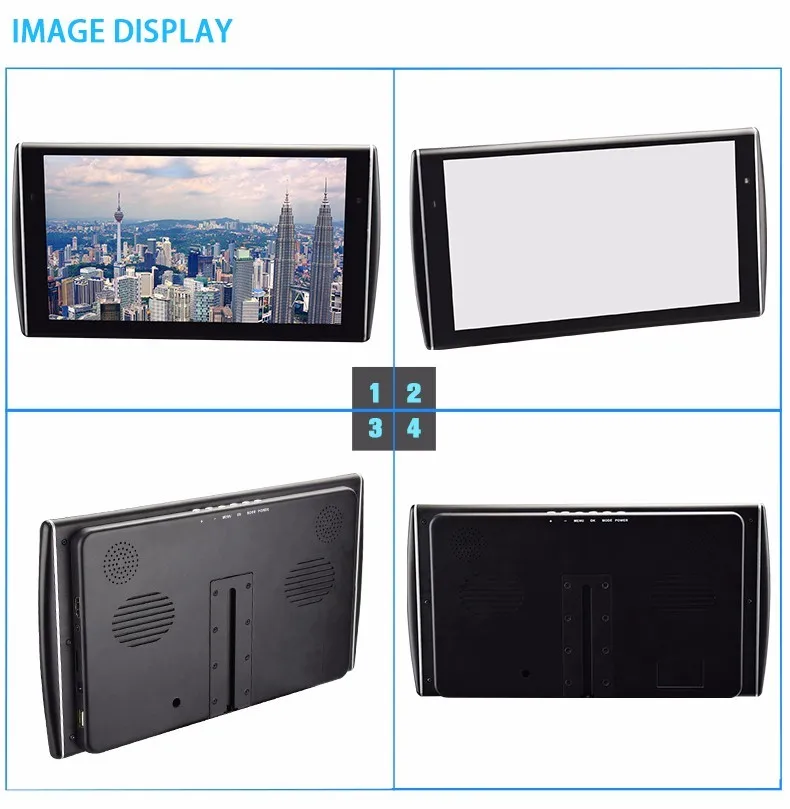 Full HD wide anglr 11 6 дюймовые кнопки автомобильный экран для автомобильного подголовника медиаплеер
