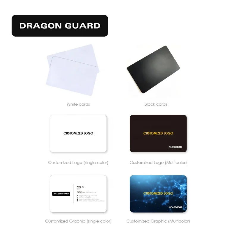 DRAGON GUARD Manufacturer Wholesale Plastic Access Control TK4100/ EM4200/ T5577 Blank 125khz NFC RFID Card
