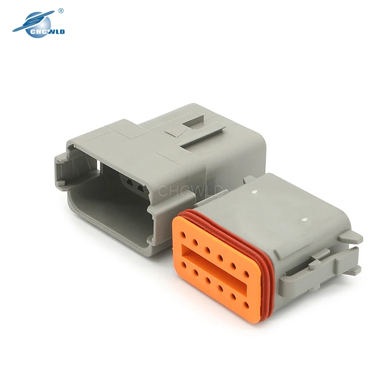 Original Deutsch DT 12 Pin Gray Male and Female Auto Waterproof Electrical Wire to Wire Connector Plug DT06-12S DT04-12P