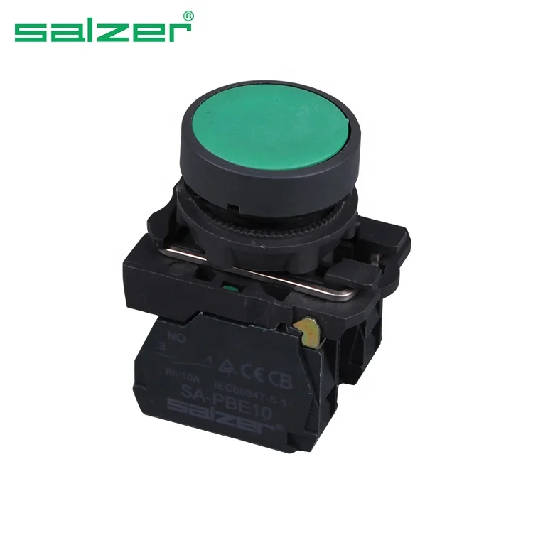 Salzer SA22-AA31 зеленый 1NO пластиковый промывочный кнопочные Переключатели выкл-ВКЛ (TUV, CE и сертификатом Европейского соответствия, сертификатом от сертификационной)