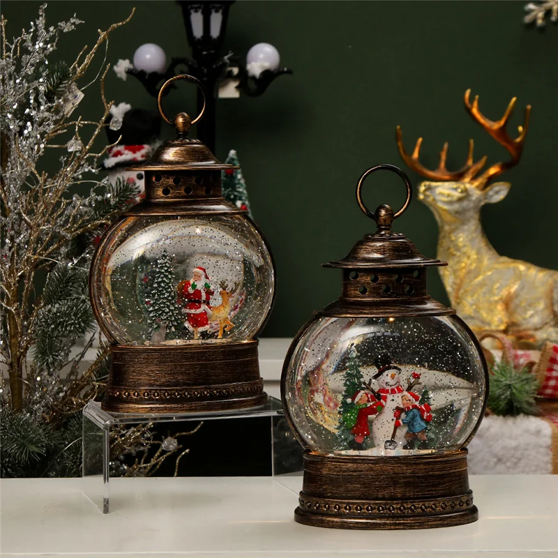 2024 Best Selling Christmas Lamp Gifts Lighted Musical Navidad Water Snow Globe Lanterns