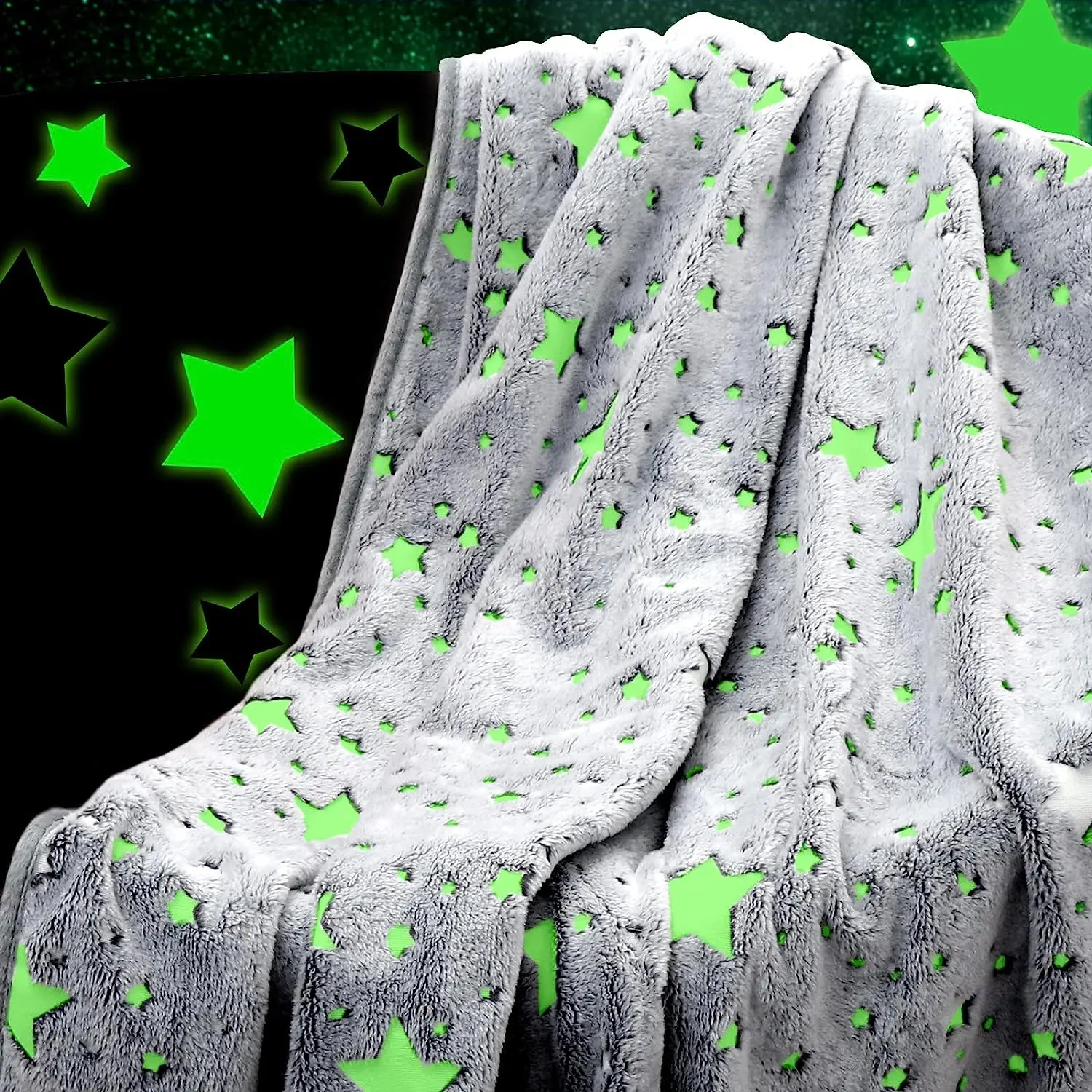 Couverture bebe nouveau produit 2023 Светящиеся в темноте светящиеся одеяла на заказ звезды шерпа Флисовое одеяло с единорогом для
