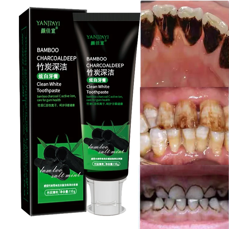 Bamboo Charcoal Deep Tooth Clean Dental Stains Remove Oral Odor Brighten Teeth  Fast Whitening Toothpaste
