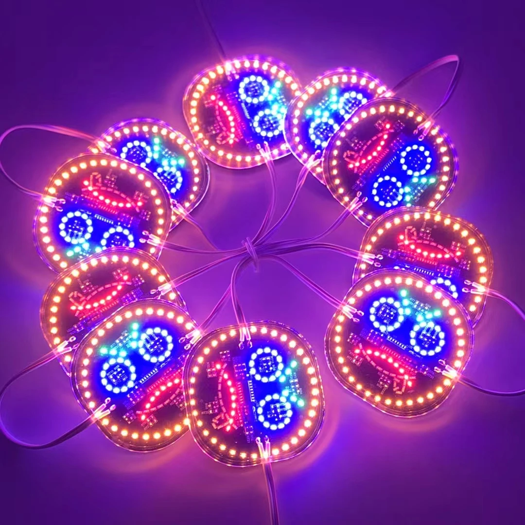 Car LED Module Light Facial Expression Strobe Waterproof RGB Flash for Truck Buggy Decoration