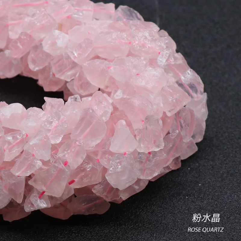 10-12mm small rough ore perforated lapis crystal jade rose quartz natural stone beads irregularly beaded