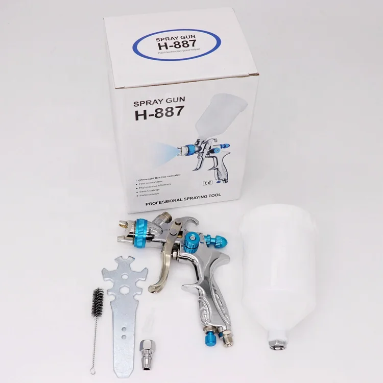 HVLP 1.4mm paint Gun 600ml top cup gravity High Quality pneumatic Spray Gun