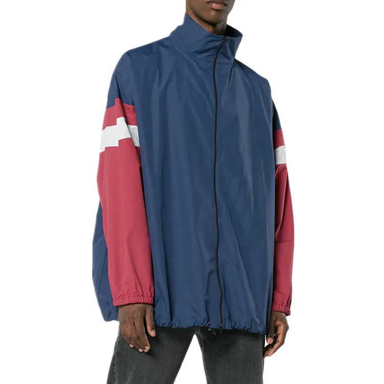 Пользовательские мужские 100% полиэстер негабаритных сыпучих трек куртки