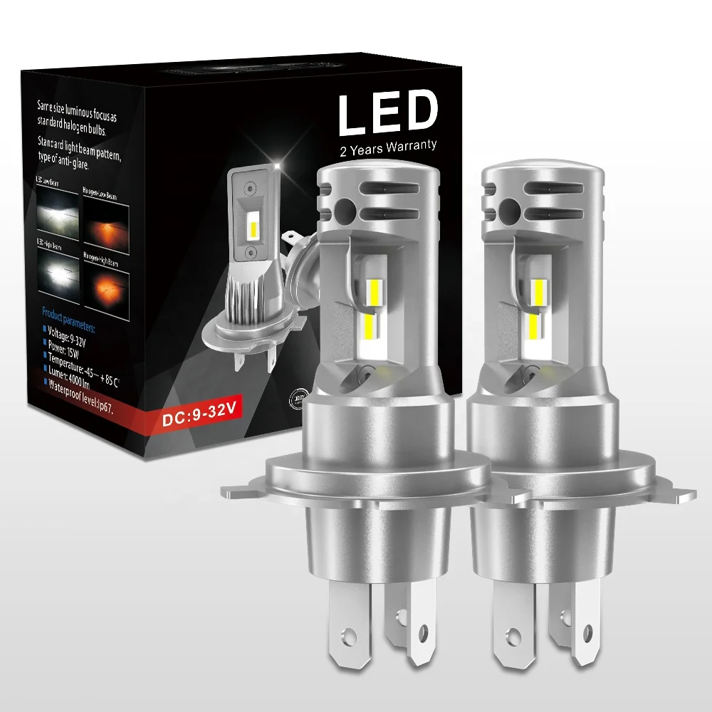 V10PS LED headlight bulb H4/H19 from Lanseko fanless led car light with 4220 chips 4000LM