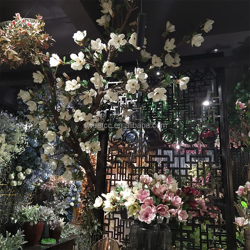 Factory wholesale popular lifelike colorful artificial magnolia flowers with buds
