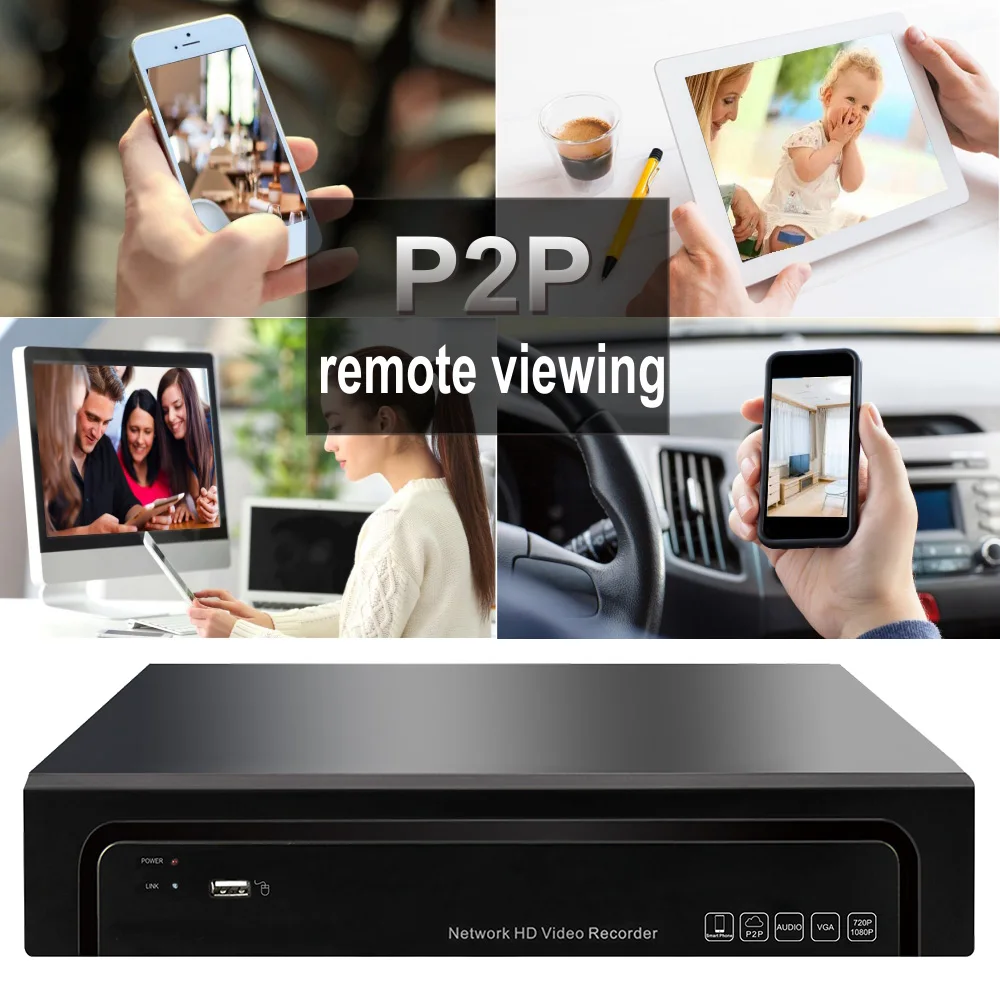  4k 16-канальная IP-система видеонаблюдения 4 Наружные камеры 8 Мп с 16-канальным видеорегистратором МП Поддержка жесткого диска до 16