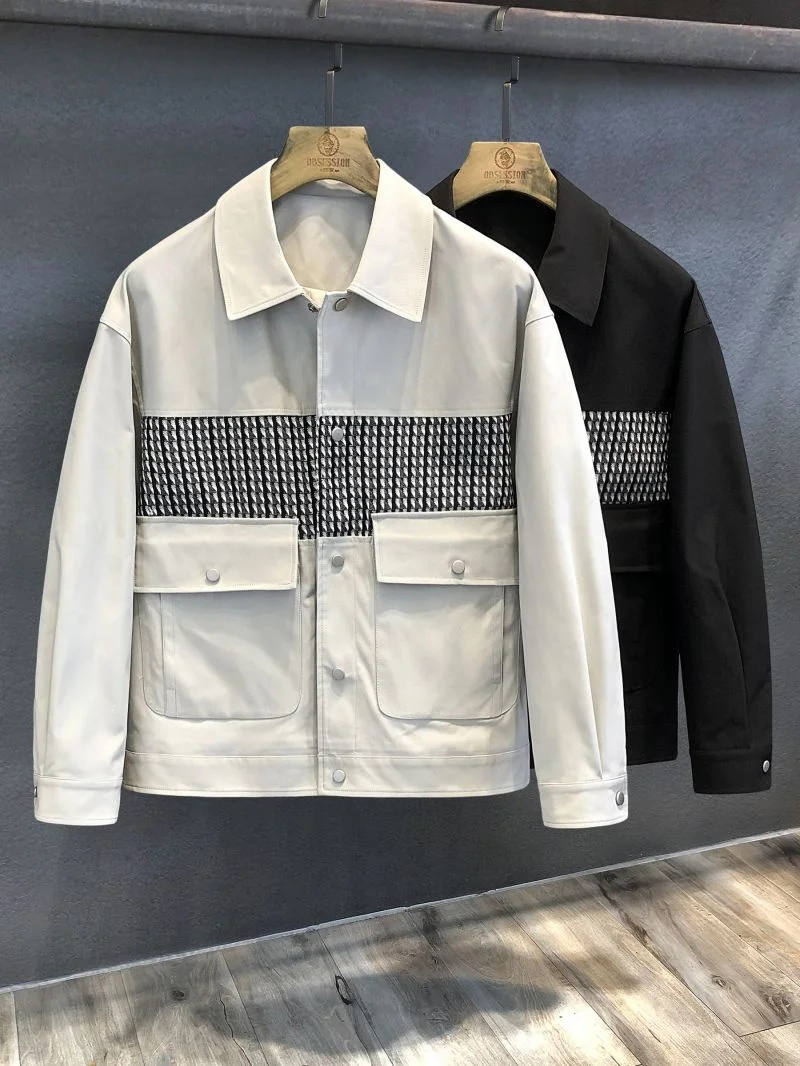 Men outerwear jacket 100% polyester windbreaker street jackets casual loose fit outdoor man jacket winter