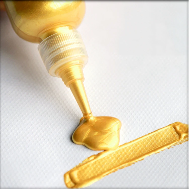 60ml Gold Paint Metallic Acrylic Paint Waterproof Not Faded For Statuary Coloring DIY Hand Clothes Painted Graffiti Pigments