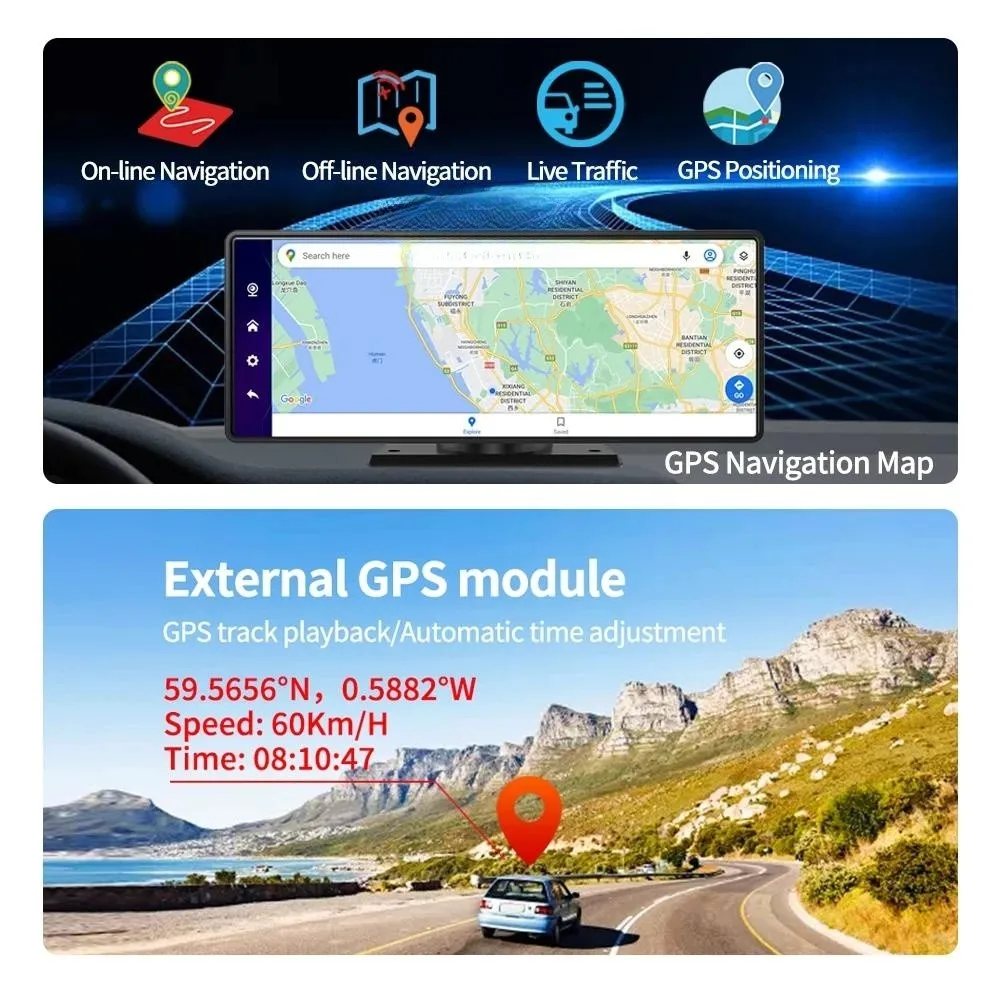 4G Dash Cam 10.26 Inch Android 13.0 4+64G 8 Core ADAS 5G WiFi Car DVR GPS FM 24H Parking Monitor Rearview Mirror Video Recorder