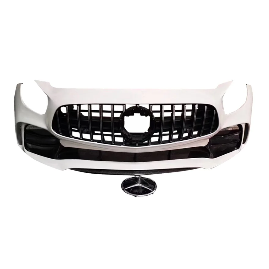 Suitable for Mercedes AMG GT GTS GTC refitting GTR big surrounding carbon fiber front bumper middle net front bumper lower lip