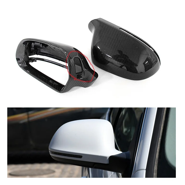 B8 Carbon fiber replasement Side Mirror cover for Audi A3 Q3 RS3 A4L A4 A5 A6L RS6 A8L S8 door mirror cover 2009+