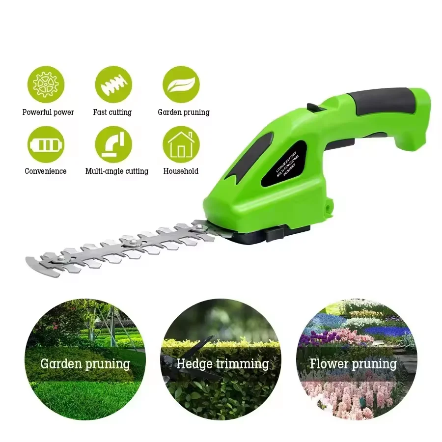 7.2V electric cordless lithium battery power garden tools portable handheld one-handed mini hedge trimmer with toolkit