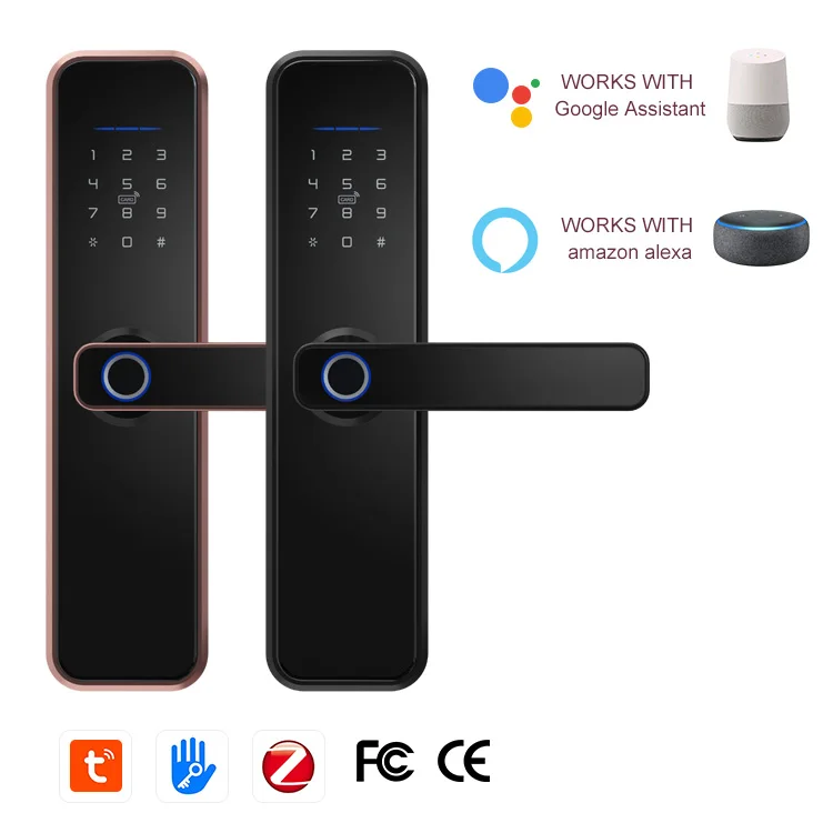 ANG Newest Design Anti Theft Electronic Biometric Fingerprint Digital Tuya WiFi Unlock Smart Door Lock