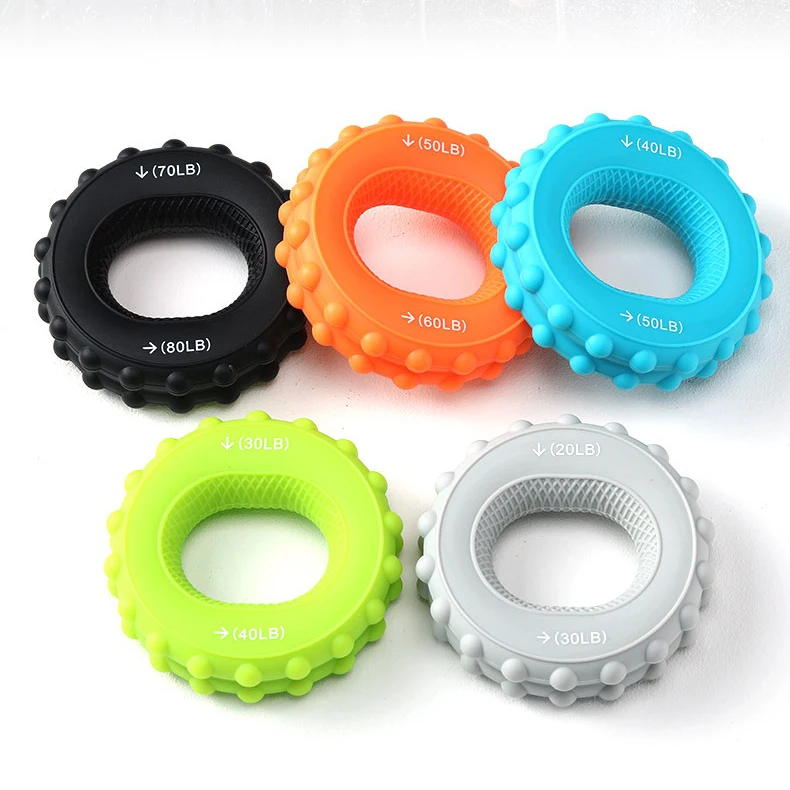 Wholesale Silicone Hand Grip Ring Exercise Relieve Pressure Finger Train Hand Grip Hand Forearm Exerciser