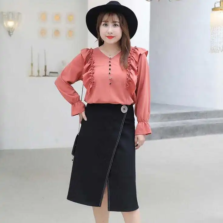 2020 spring dress fat sister large size sweet age-reduced shirt to increase fat temperament on clothes