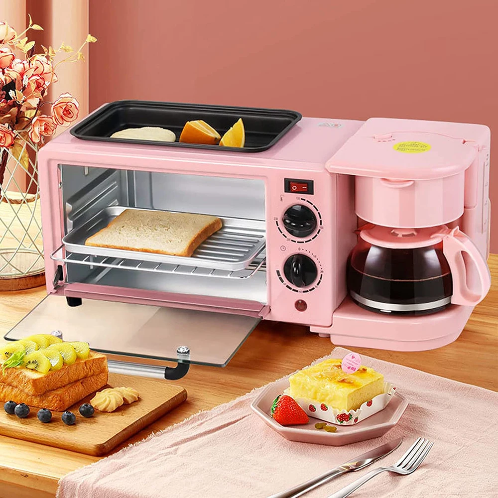 Automatic Electric 3 in 1 Household Oven Coffee Maker Frying Pan Sandwich Maker, 3 in 1 Breakfast Makers