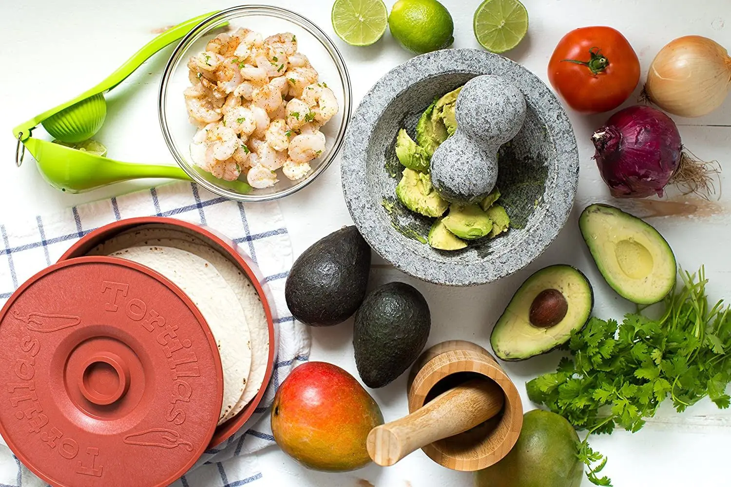 stone 8-inch large natural granite molcajete Rough grinding mortar and pestle 20*9 cm guacamole avocado