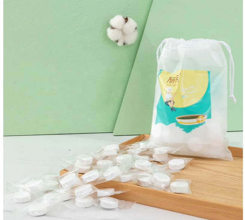 Tablet Compressed Towel 100% Rayon Biodegradable Magic Coin Tissues (50 Count)