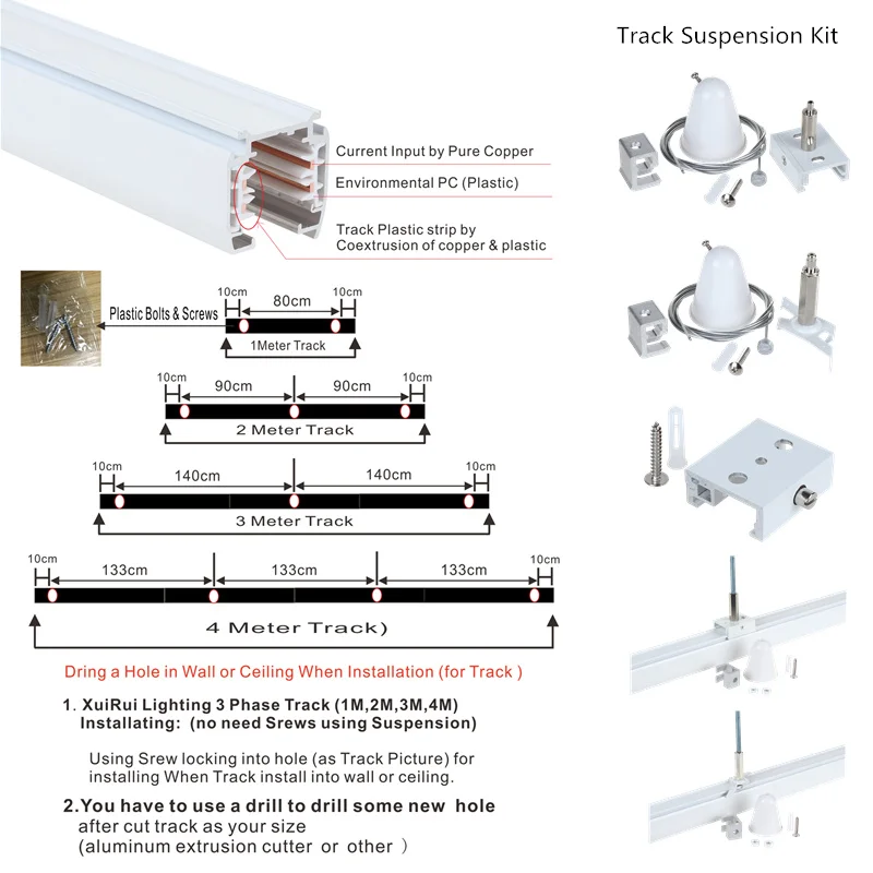 Wholesale spotlight track accessories 4 wires 3 circuit lighting led track rail for 4 Wires spotlight
