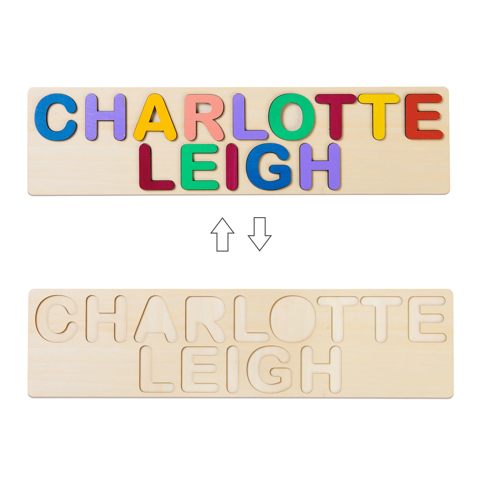 Baby Kids Birthday Preschool Gift Custom Name Puzzle Wooden Toys Alphabet Puzzle for Toddlers