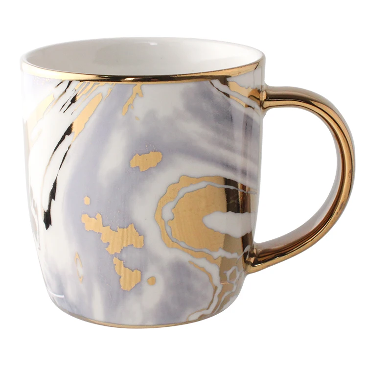 Nordic ceramic coffee mug gold handle ceramic cup custom logo