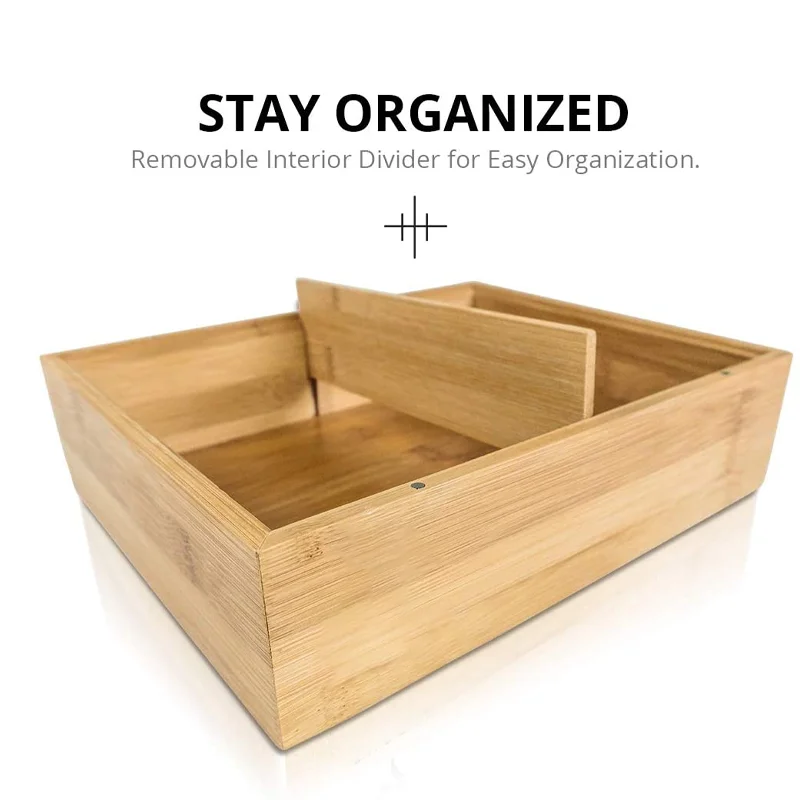 GL Bamboo Box Storage Organizer Bamboo Wooden Stash Box